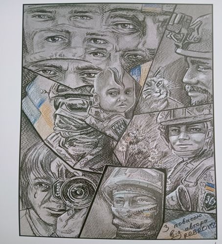 Mosaico di volti in chiaroscuro - Rebrov 